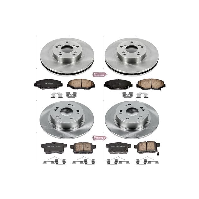 POWERSTOP Autospecialty KOE2744 Front and Rear Replacement Brake Kit-OE Brake Rotors & Ceramic Brake Pads [Application Specific] For Honda Accord 2008-2010 [Model Specific]