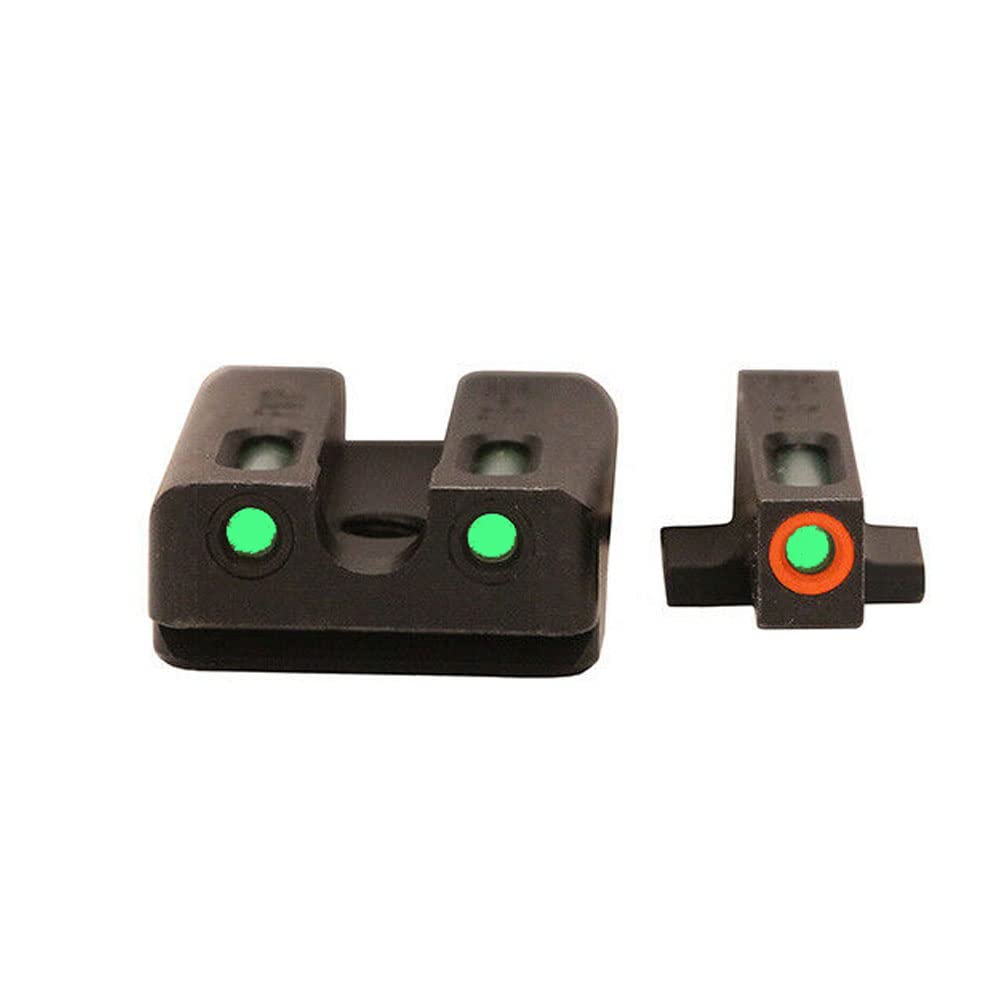 TRUGLO TFX PRO Handgun Sight - Durable, Compact Snag-Free Glowing Tritium & Fiber-Optic Xtreme Night Sight with High Contrast Orange Front Ring, Compatible with FN FNX9 Handguns