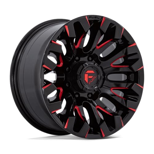 FUEL OFF-ROAD D829 18X9 QUAKE, 8X180, 5.04, 1mm GLOSS BLACK MILLED RED TINT - D82918901850