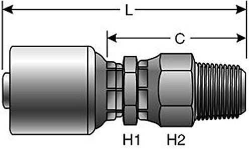 MegaCrimp Gates 16G-16MPX Couplings, Male Pipe Swivel, Zinc Plated Carbon Steel, 4.73", 1" ID (Pack of 25)