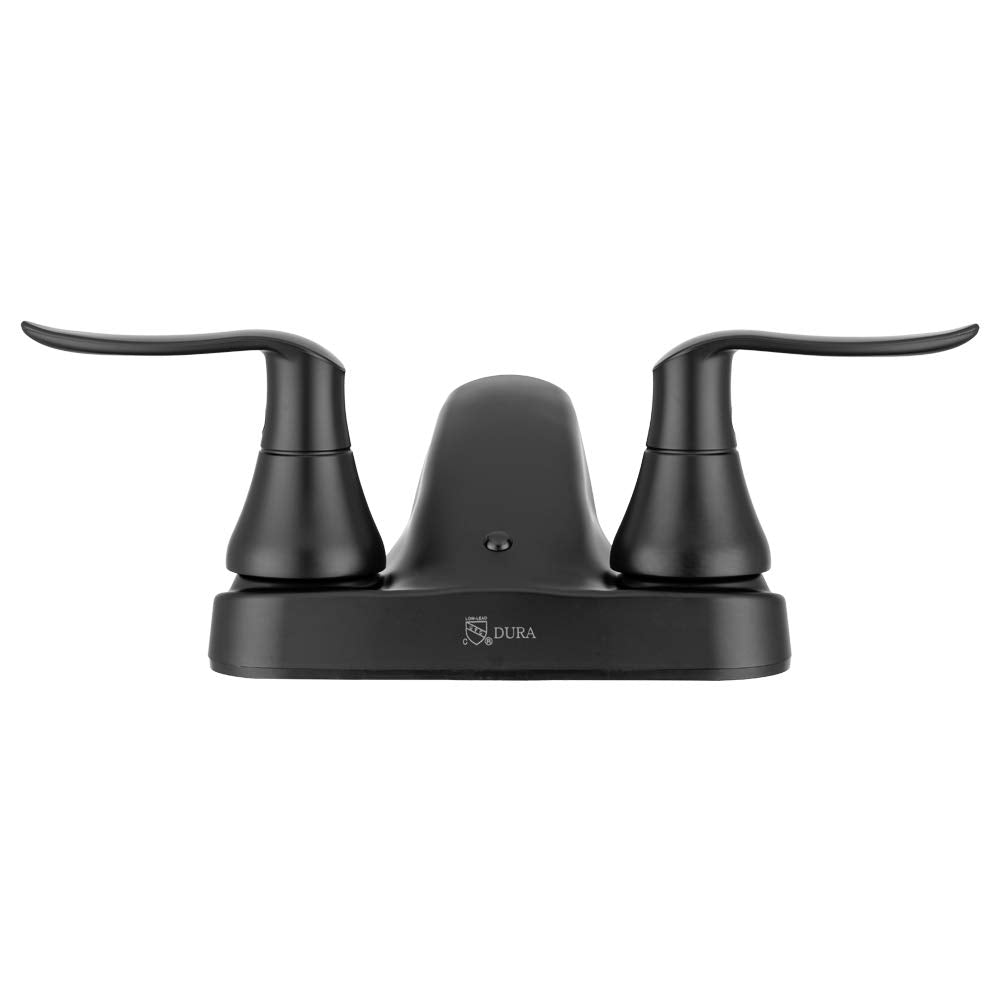 Dura Faucet RV Bathroom Faucet DF-PL700LH-MB with Winged Levers (Matte Black)