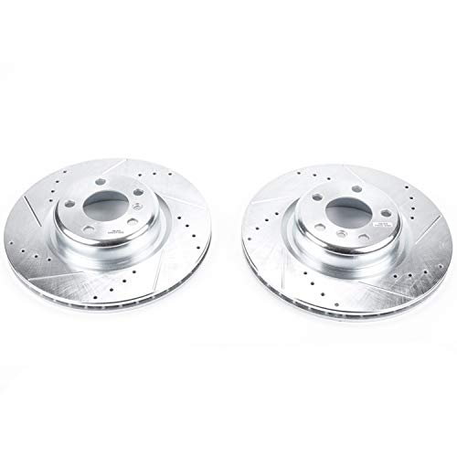 Rear Power Stop EBR1404XPR Drilled & Slotted Evolution Rotor Pair, 1 Pack