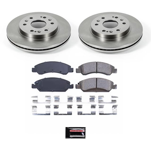 POWERSTOP Autospecialty KOE2069 Front Replacement Brake Kit-OE Brake Rotors & Ceramic Brake Pads For Cadillac Escalade Chevy Silverado 1500 Suburban 1500 Tahoe Sierra 1500 Yukon XL 1500 6 Lug