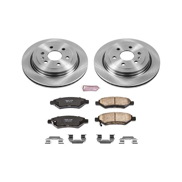 Power Stop KOE5543 Rear Replacement Brake Kit-OE Brake Rotors & Ceramic Brake Pads For Cadillac SRX 2010-2016, Saab 9-4X 2011 [Model Specific]