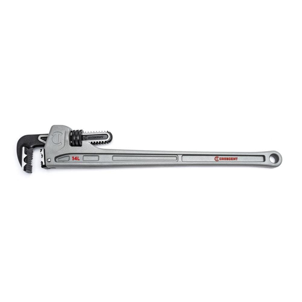 14" Crescent Aluminum K9 Long Handle Pipe Wrench - Plumbing Wrench with Adjustment Ring Thread Pitch - Premium Hand Tool - 14" - CAPW14L