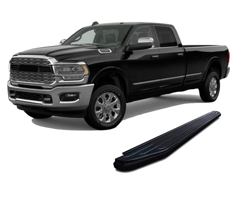 Peerless Black Horse Off Road Running Boards Compatible with 2011-2023 Ram 2500/3500|2010 Dodge Ram 2500/3500|2019-2020 Ram 1500 Classic|2011-2018 Ram 1500|2009-2010 Dodge Ram 1500-PR-R176BK