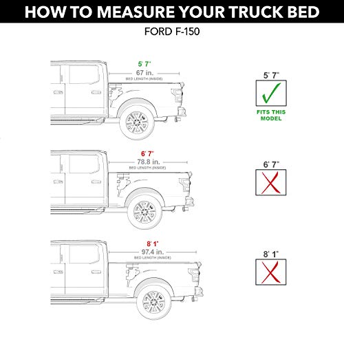 UnderCover Flex Hard Folding Truck Bed Tonneau Cover | FX21002 | Fits 2004 - 2014 Ford F-150 5' 7" Bed (67")