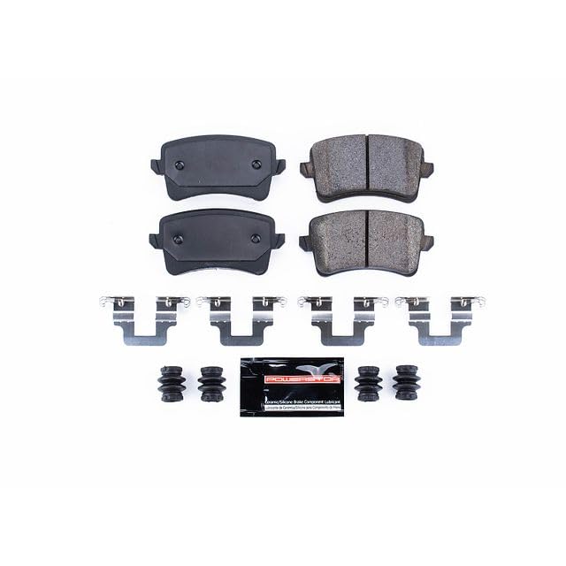Power Stop Z23-1386 Z23 Sport Rear Carbon Fiber Infused Ceramic Brake Pads with Hardware For A4, A4 Quattro, A4 allroad, A5, A5 Quattro, Q5, allroad [Model Specific]