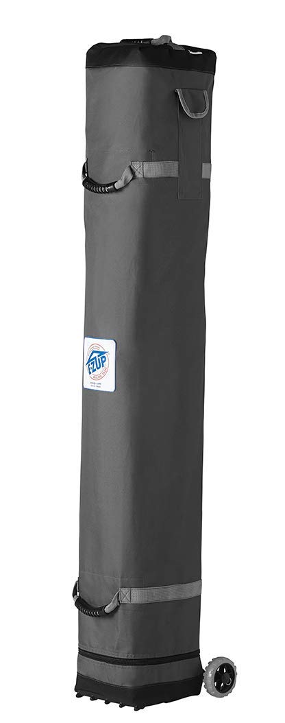 E-Z UP Instant Shelter Vantage Canopy, 10' x 10', White Powder-Coated Steel Frame with Wide-Trax Roller Bag & 4 Piece Spike Set, Punch
