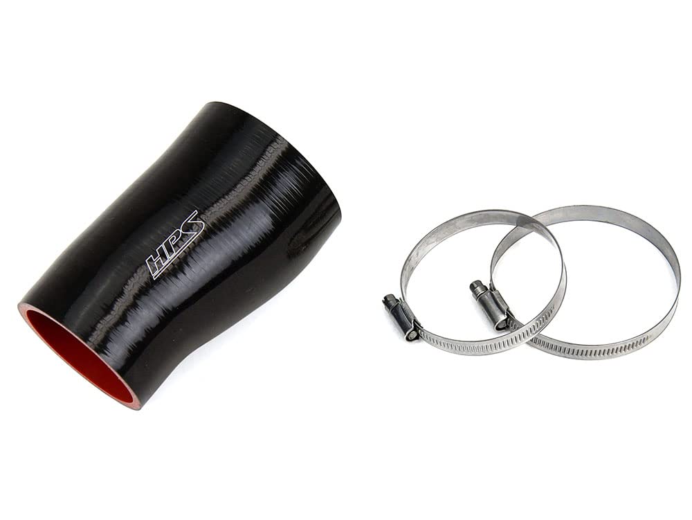 Black HPS Performance 57-1765-BLK Silicone Air Intake Hose Post MAF Tube, 1 Pack