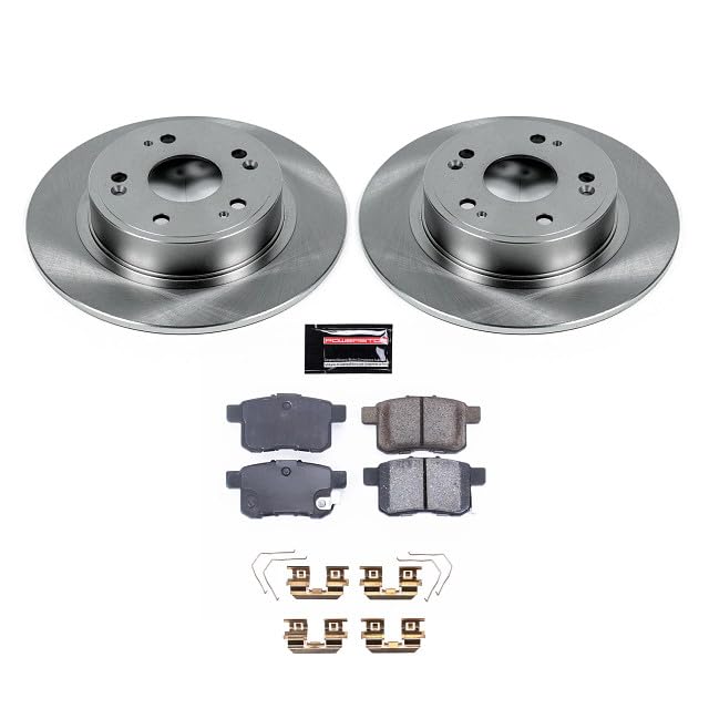 POWERSTOP Autospecialty KOE5368 Rear Replacement Brake Kit-OE Brake Rotors & Ceramic Brake Pads For 2011 2012 2013 Acura TSX Honda Accord Coupe Sedan