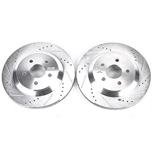Power Stop Rear AR85102XPR Drilled & Slotted Rotor Pair For Ford Freestar 2004-2007, Mercury Monterey 2004-2007 [Model Specific]