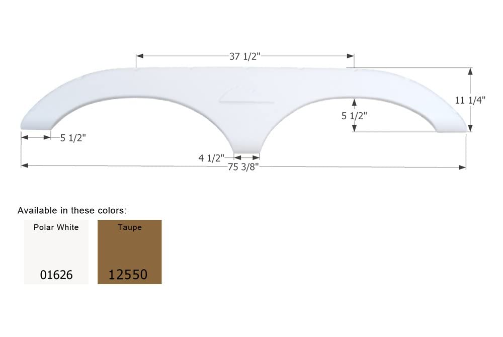 Tandem Axle Fender Skirt ICON 12550 FS772 for Keystone - Taupe