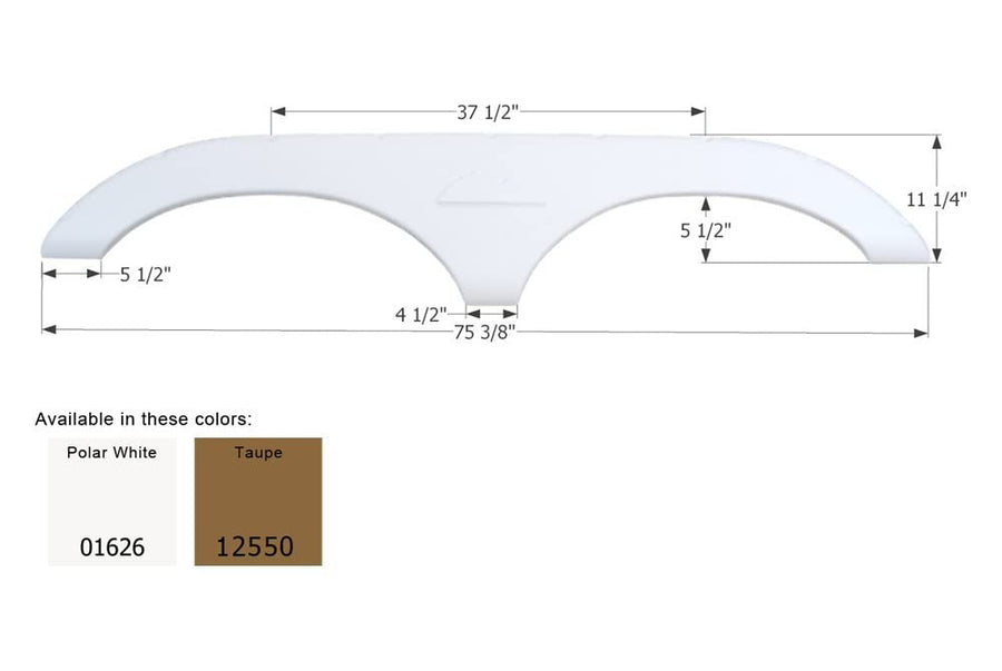 Tandem Axle Fender Skirt ICON 12550 FS772 for Keystone - Taupe