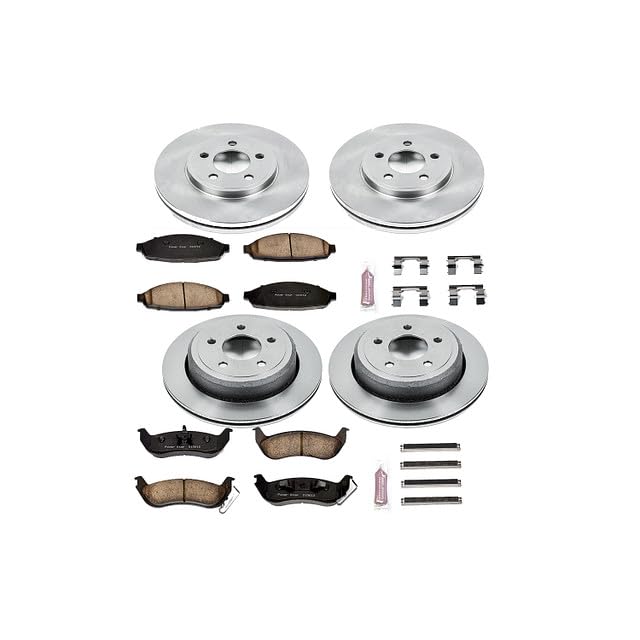 Power Stop Brake Kit For Mercury Grand Marquis, Ford Crown Victoria, Mercury Marauder [Model Specific] Autospecialty Front and Rear Replacement Brake Kit-OE Brake Rotors & Ceramic Brake Pads KOE1365
