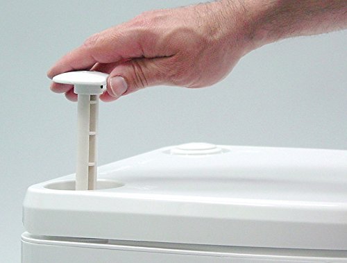 Portable Toilet Dometic 301097406 2.6 Gallon w/Stainless Steel Hold-Down Brackets, Gray