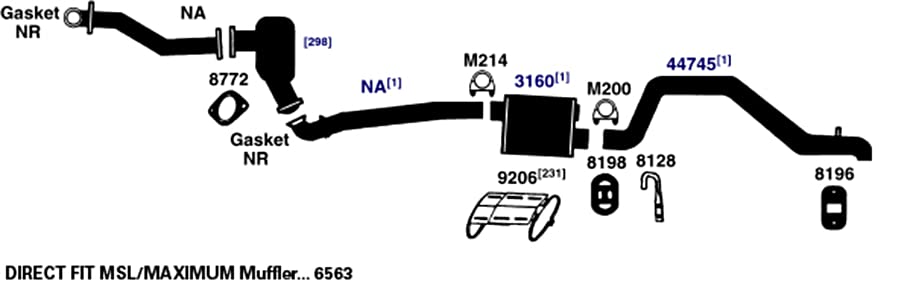 Exhaust Muffler AP Exhaust Products 6563
