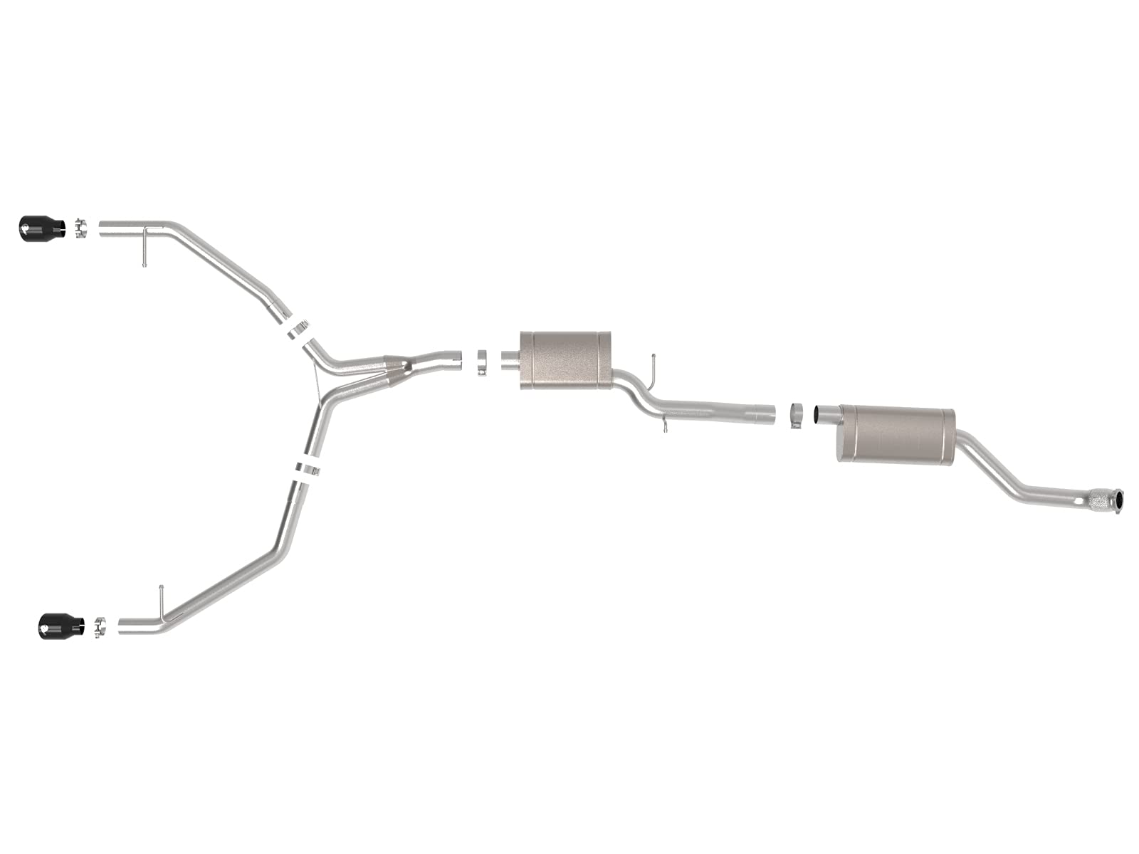 MACH Force-Xp aFe Power 49-36438-B 3 IN to 2-1/2 IN Stainless Steel Cat-Back Exhaust w/Black Tip, fits Audi Allroad 13-16 L4-2.0L (t)