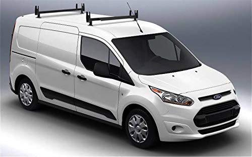 Black Horse Off Road Universal Black two BARS Steel Roof Ladder Rack Utility Adjustable Cross Bars with Stopper Fit Most Commercial Vans Without Rain Gutters 600 lbs. Weight Capacity