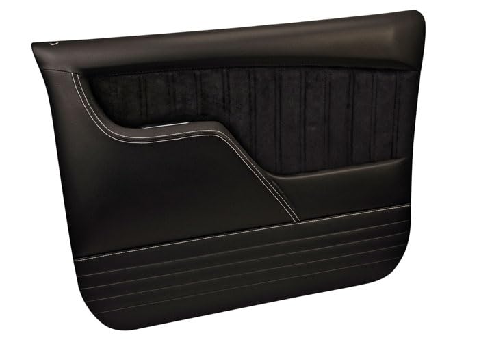 Brothers QDP0072WHITE Custom Sport Door Panels-Black/White Stitching-Pair
