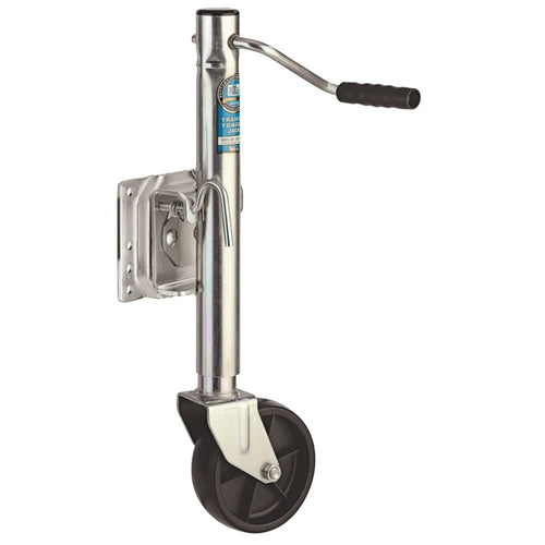 Swivel Marine Tongue Jack - Dutton-Lainson Company (6400) - Rust-Resistant Finish for Boat, Towing & Other Trailer Applications - 1000 lb Capacity, 10" Total Travel, 6" Heavy-Duty Wheel - Made in USA