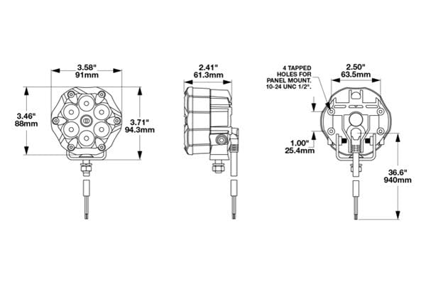 Round J.W. SPEAKER LED Light Pods, Model Trail 6 Sport