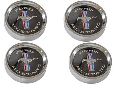 Styled Steel Hub Caps Scott Drake C5ZZ-1130-WB Black Background