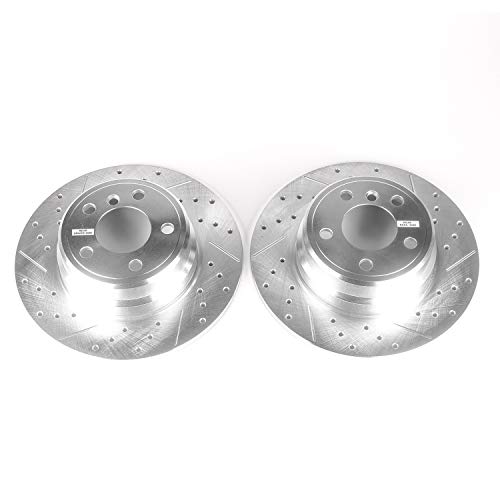 Rear Power Stop EBR633XPR Drilled & Slotted Rotor Pair For BMW X5 2000-2006 [Model Specific]