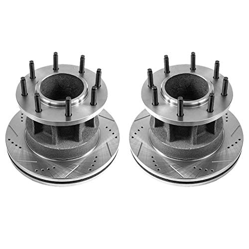 Power Stop AR82128XPR Evolution Front Drilled & Slotted Rotor Pair For Ford F-350 Super Duty 2008-2012 [Model Specific]