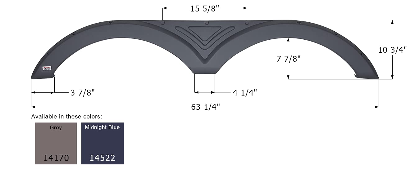 Fender Skirt, ICON 14522, Tandem, Pilgrim, FS4170, Midnight Blue