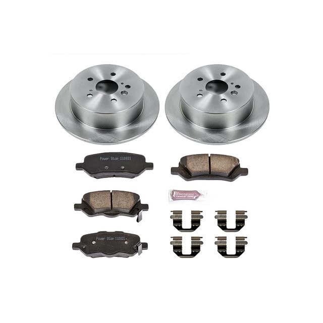 Power Stop Autospecialty KOE5867 Rear Replacement Brake Kit-OE Brake Rotors & Ceramic Brake Pads For Toyota Venza 2009-2016 [Model Specific]