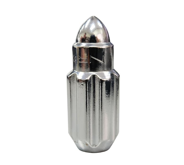 NRG Innovations M12 x 1.5 Steel Lug Nut Set NRG-LN-LS500SL-21 Bullet Shape, Anodized Finish 21 Pc Silver with Lock Key