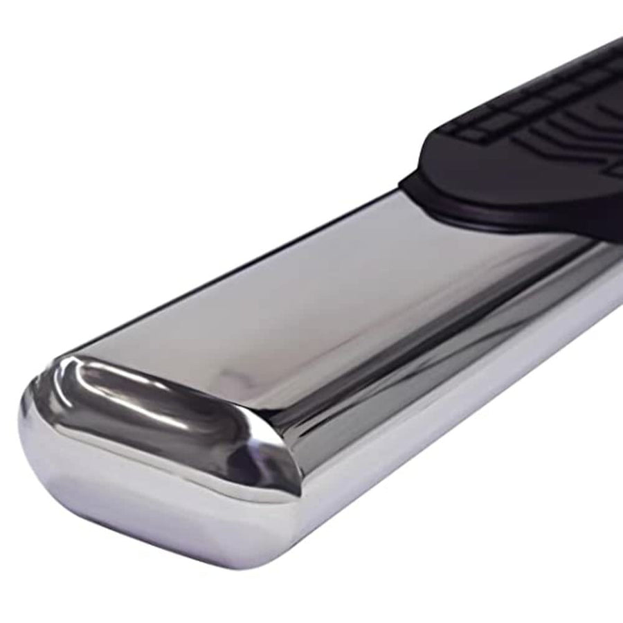 Truck Running Boards Trailfx A8244S Fits Ram 1500 Crew Cab 2011-2018 Oval 6 Inch Straight Side Bars with Step Pads, Polished Stainless Steel, Welded End Caps, Rocker Panel Mount