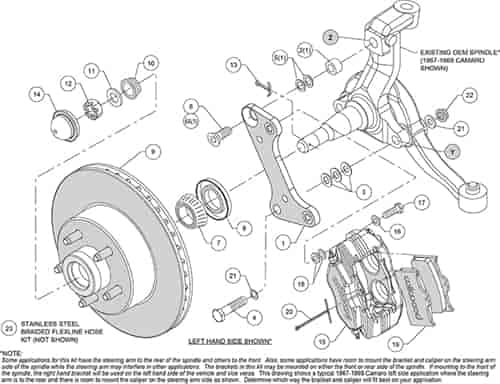 Wilwood Brake System, Front, Dynalite, 4 Piston Caliper, 11 in Iron Rotor, Aluminum, Gray Anodized, GM A-Body/F-Body/X-Body 1964-74, Kit (WIL140-15272)