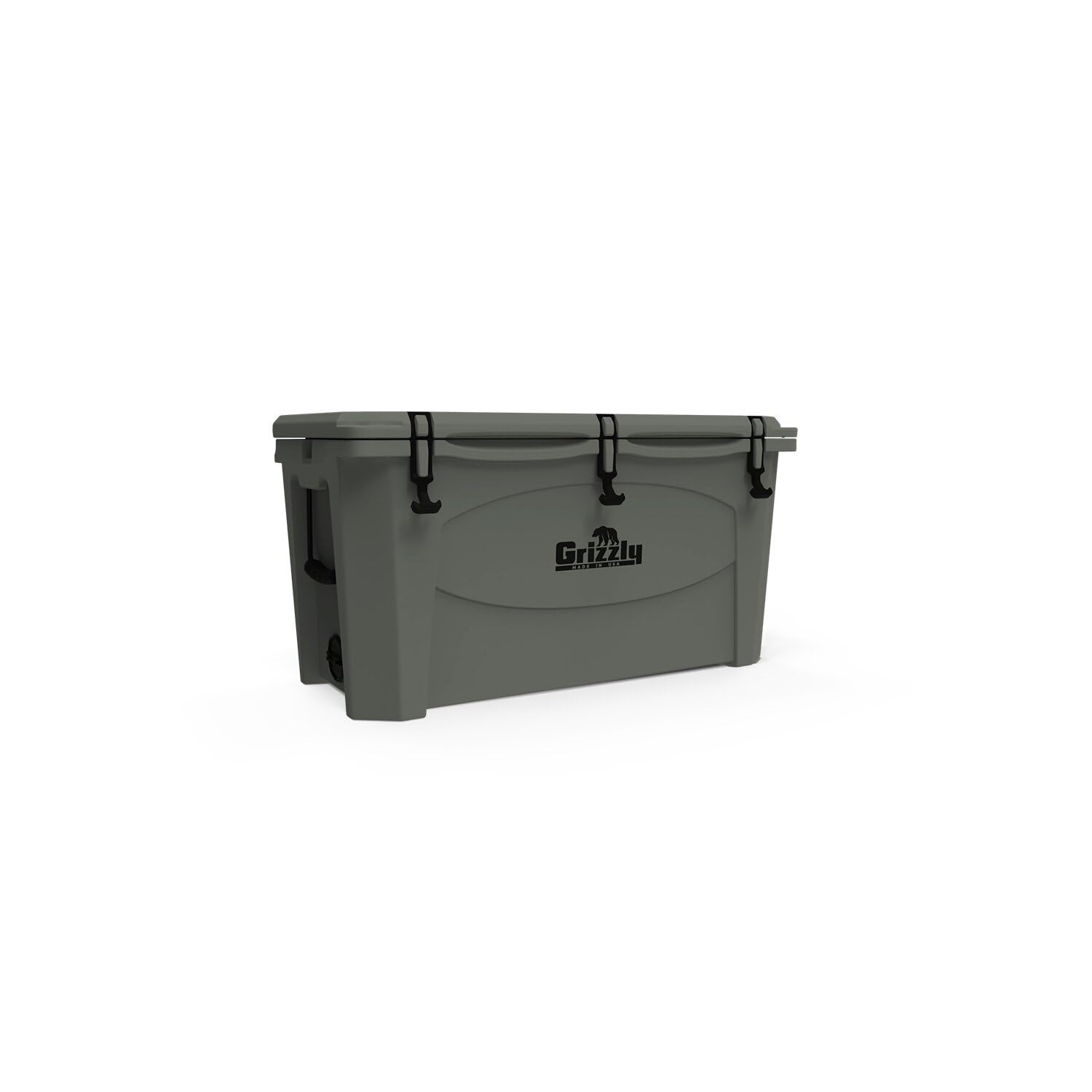 100 Cooler Grizzly | 100 qt Ice Chest Durable Rotomolded Insulated | Made in USA | Warranty for Life | for Beach Boat Camping Fishing Hunting | G100 | Lunar Green