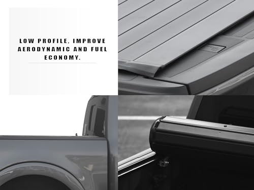 CoveRex RTX Low Profile Hard Roll-Up Truck Bed Tonneau Cover|Compatible with 1999 2000-2006 Toyota Tundra 6.2 Ft (74.4") Bed|8724057|Aluminum Roll Up|Flush Mount|Truck Bed Cover|