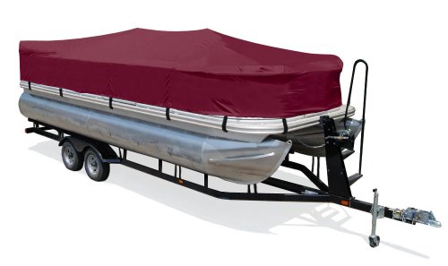 Taylor Made Products Semi-Custom Trailerite Boat Cover for Pontoon Boats with Outboard Motor, Multiple Sizes and Colors