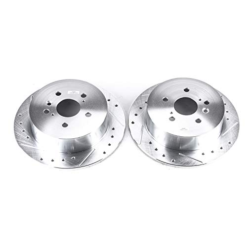 Power Stop Rear JBR1391XPR Drilled & Slotted Rotor Pair For Toyota Venza 2009-2016 [Model Specific]