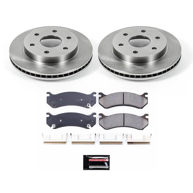 Power Stop Autospecialty KOE2009 Front Replacement Ceramic Brake Pads and Rotors Kit For Cadillac Escalade Chevy Avalance 1500 Express 1500 Silverado 1500 Suburban Tahoe GMC Sierra 1500 Yukon XL 1500