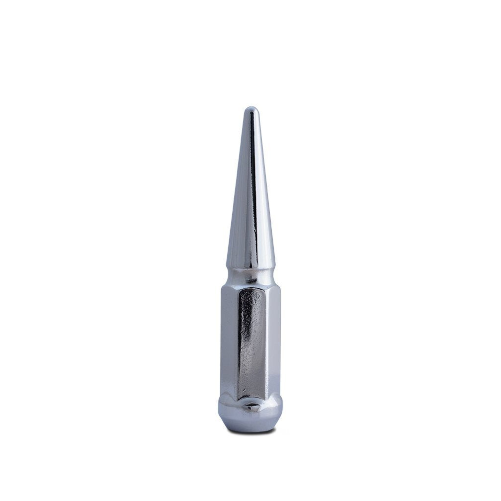 Spiked Metal Lugz Chrome 7/16" Thread 4.4" Overall Length kit Contains 20 Lugs & 1 Key