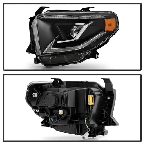 Toyota Tundra 14-21 Spyder (xTune) LED DRL Signal/Halogen Projector Headlights - Black (Not fit OE Full LED Model)