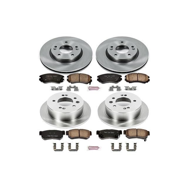 Power Stop Autospecialty KOE4442 Front and Rear Replacement Brake Kit-OE Brake Rotors & Ceramic Brake Pads For Hyundai Elantra 2007-2010 [Model Specific]