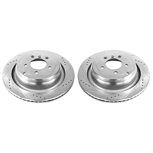 Power Stop Rear EBR1045XPR Drilled and Slotted Evolution Rotor (Pair) For Land Rover Range Rover 2006-2012/Land Rover Range Rover 2006-2012 [Vehicle Specific]
