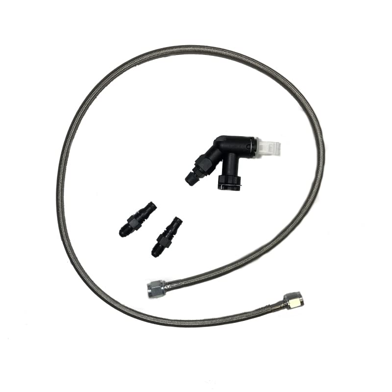 Mustang McLeod Line Assy 2005-Up 36in W/Male Wire Clip Fittings & Elbow Bleeder (139252)