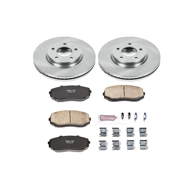 POWERSTOP Autospecialty KOE3071 Front Replacement Brake Kit-OE Brake Rotors & Ceramic Brake Pads For Ford Edge 2007-2009, Lincoln MKX 2007-2008 [Model Specific]