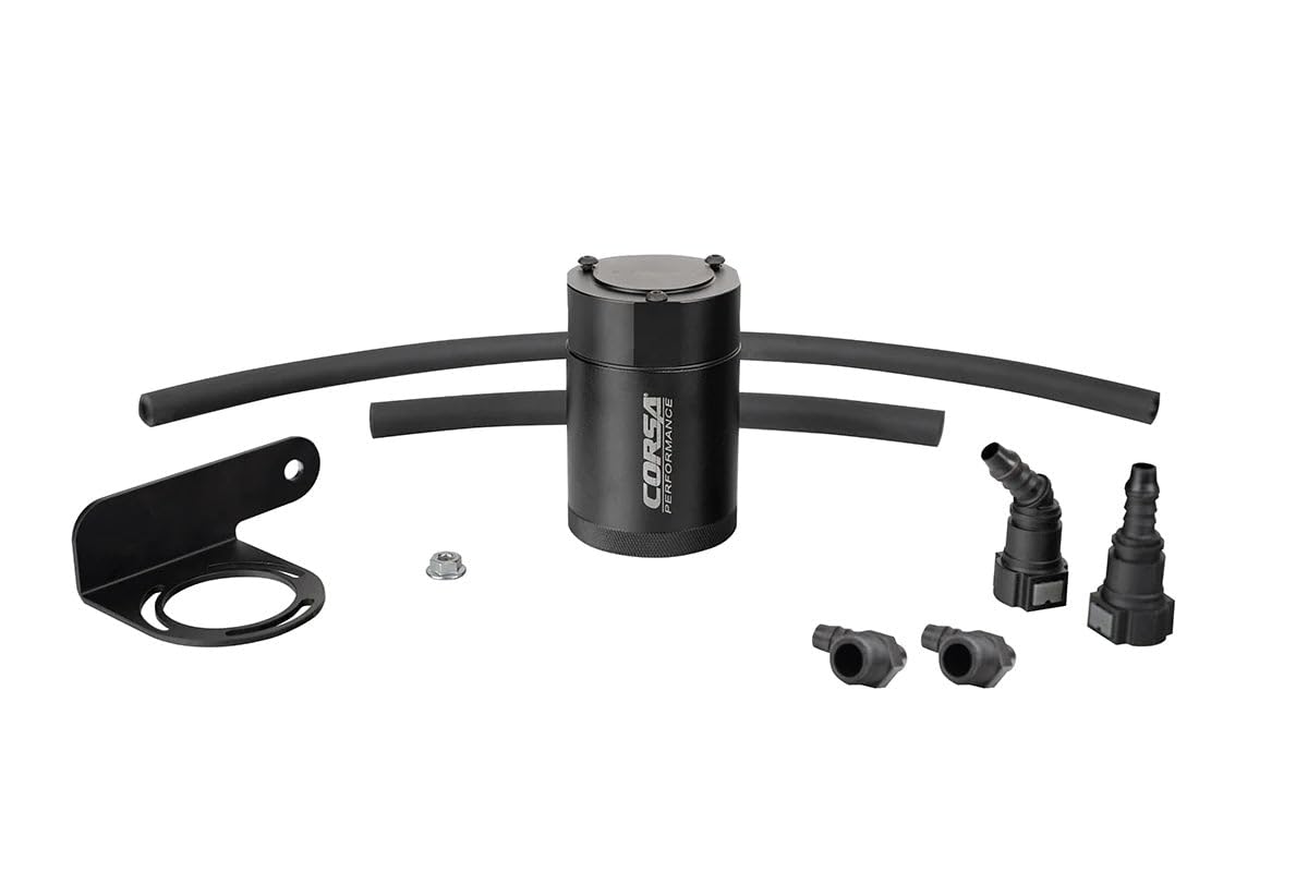 Corsa - Silverado/Sierra 19-22 & Tahoe/Suburban/Yukon/Denali 21-22 Aluminum Oil Catch Can w/Bracket (CC0011)