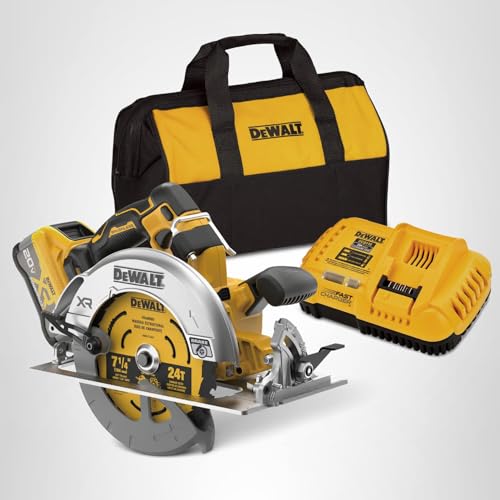 20V MAX DEWALT XR Brushless Cordless 7-1/4 in. Circular Saw Kit with Battery and Charger (DCS590WW1)