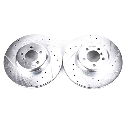 Power Stop Front EBR1438XPR Drilled and Slotted Evolution Rotor Pair