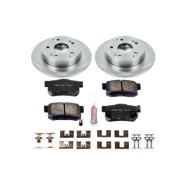POWERSTOP Autospecialty KOE2270 Rear Replacement Brake Kit-OE Brake Rotors & Ceramic Brake Pads For Acura Integra, Acura RSX, Honda Accord, Honda Civic [Model Specific]