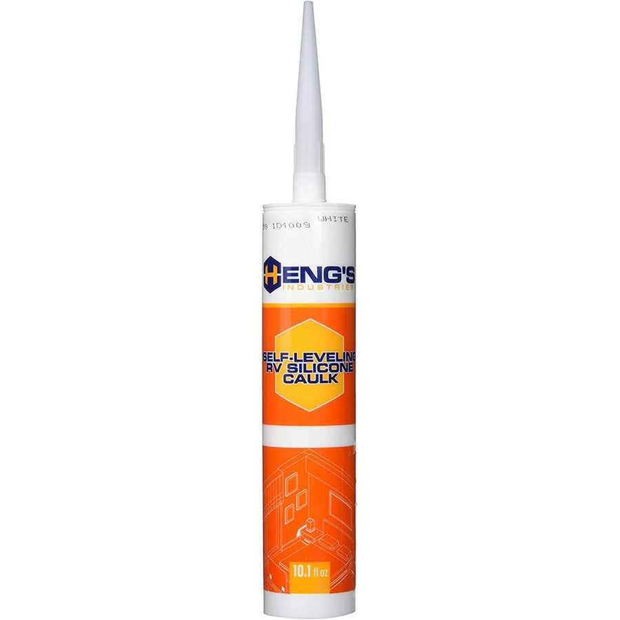 One HENG'S Industries New 10.1 Fluid Ounce Self-Leveling White Joint Sealant Tube | Easy Application | Great for Installing Vents, A/C Units, Skylights, Antennas | Trailers, RVs | 95502-C